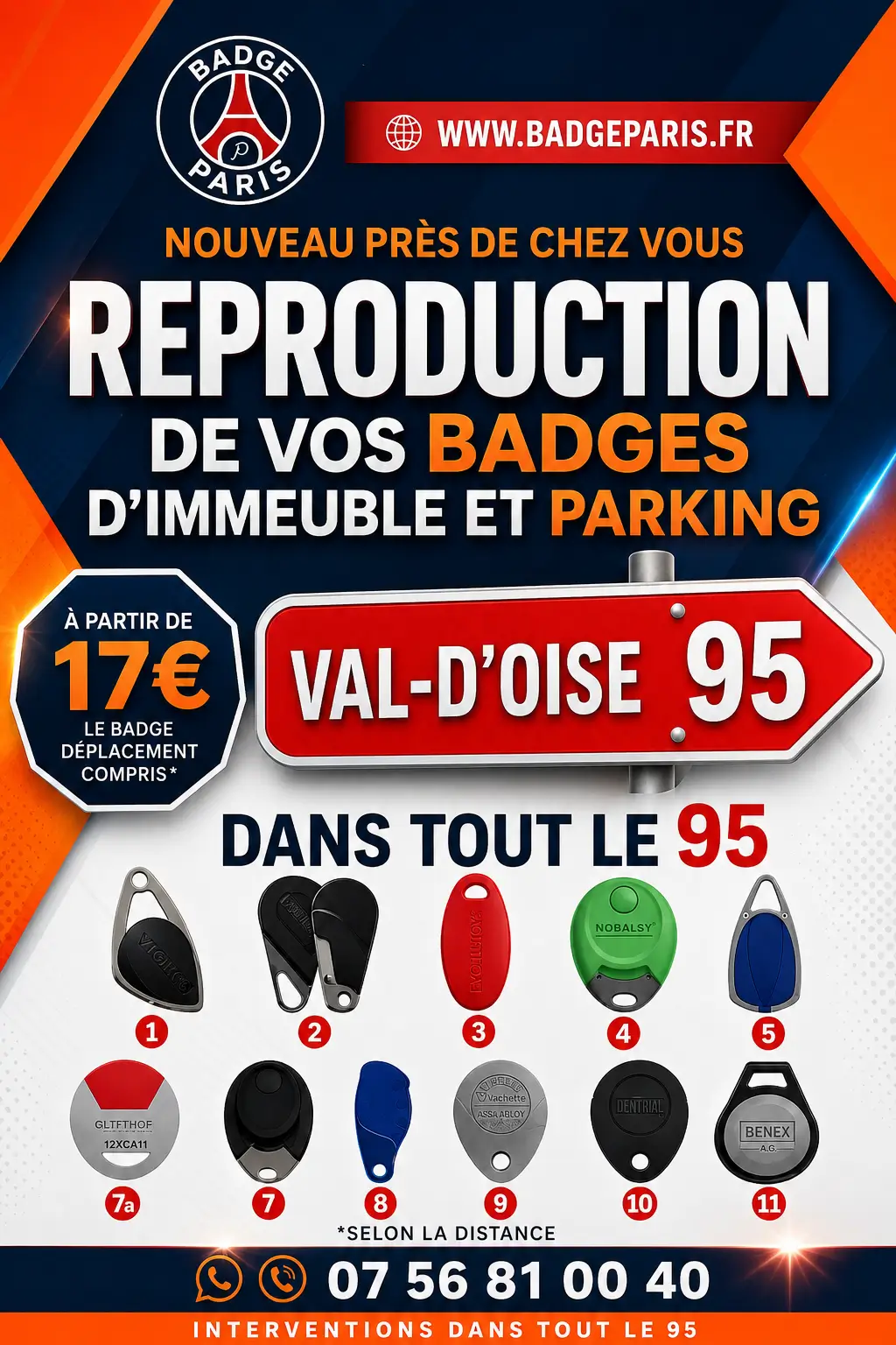 copie badge vigik 95 pas cher : reproduction de badge d'immeuble et clonage de badge accès sur place